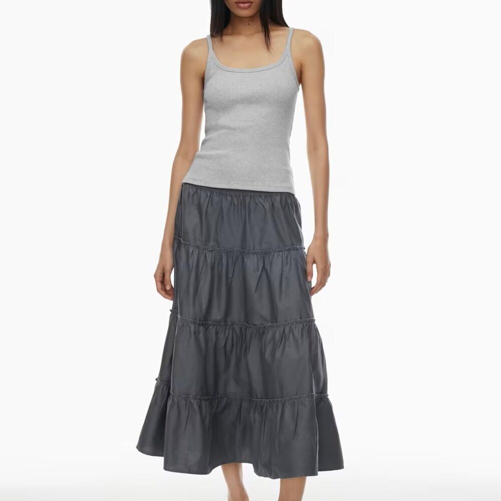 Aritzia Women's Black and Grey Skirt
